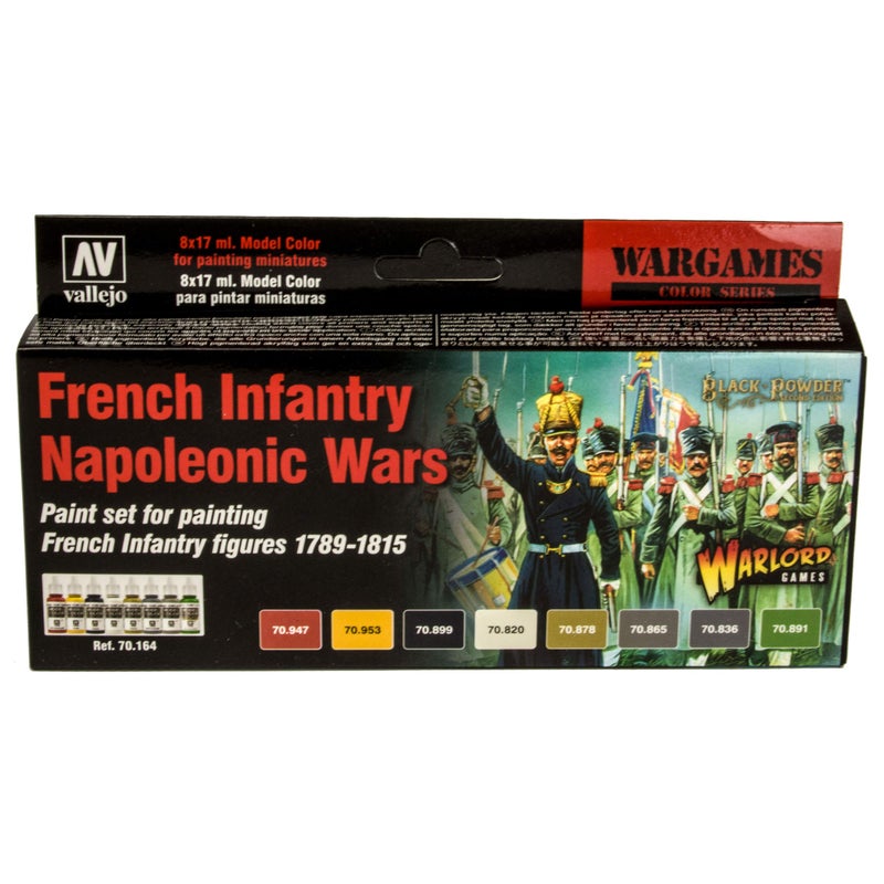 فاليجو مجموعة طلاء Vallejo French Infantry Napoleonic Wars Warlord Games، أسود، 0.5 لتر، 1 أونصة سائلة (عبوة من قطعة واحدة) - Image 1